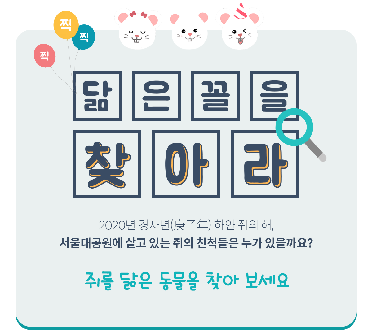 ÂïÂïÂï ´àÀº²ÃÀ» ã¾Æ¶ó 2020³â °æÀÚ³â(ÌÒíÒ´)ÇϾá ÁãÀÇ ÇØ, ¼¿ï´ë°ø¿ø¿¡ »ì°í ÀÖ´Â ÁãÀÇ Ä£Ã´µéÀº ´©°¡ ÀÖÀ»±î¿ä? Á㸦 ´àÀº µ¿¹°À» ã¾Æ º¸¼¼¿ä